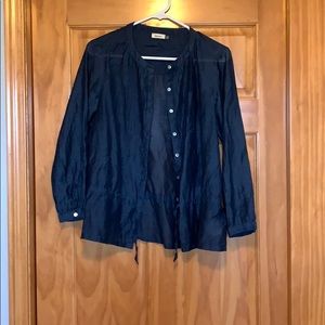 Button down navy blue blouse